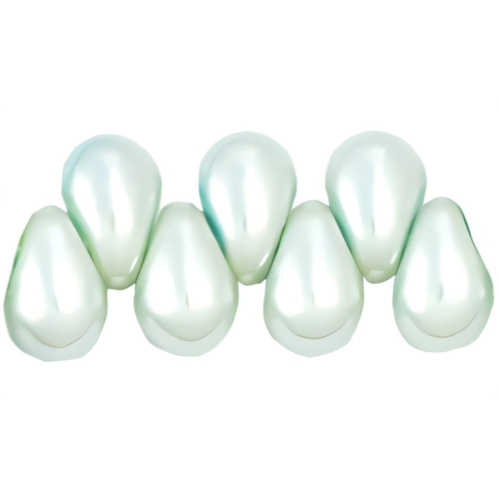 Czech Tear Drops 6 x 4mm Pearl - Baby Blue