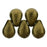 Czech Tear Drops 6 x 4mm Chrome - Antique Gold
