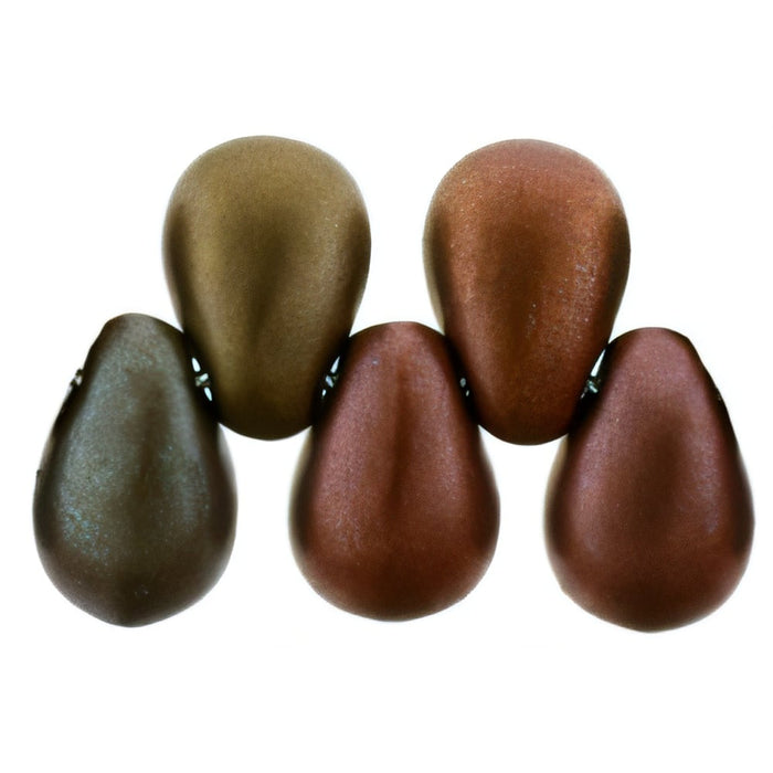 Czech Tear Drops 6 x 4mm Matte - Metallic Bronze Iris