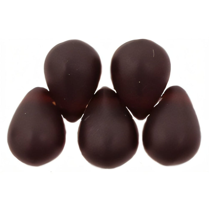 Czech Lg. Tear Drops 8 x 6mm Matte - Garnet (50pcs)
