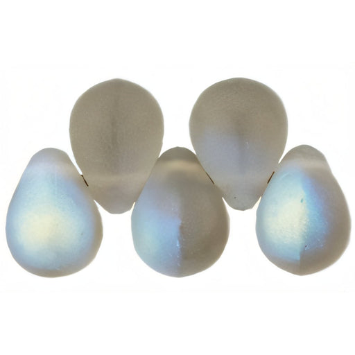 Czech Lg. Tear Drops 8 x 6mm Matte - Black Diamond AB (50pcs)