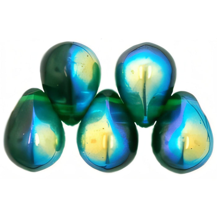 Czech Lg. Tear Drops 8 x 6mm Green AB (50pcs)