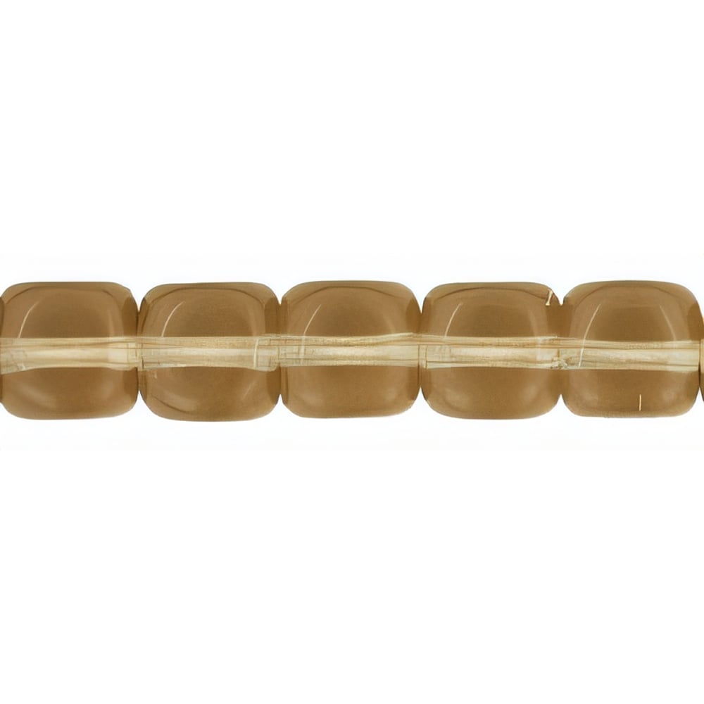 Czech Cubes - 7 x 5mm Smoky Topaz (50pcs)