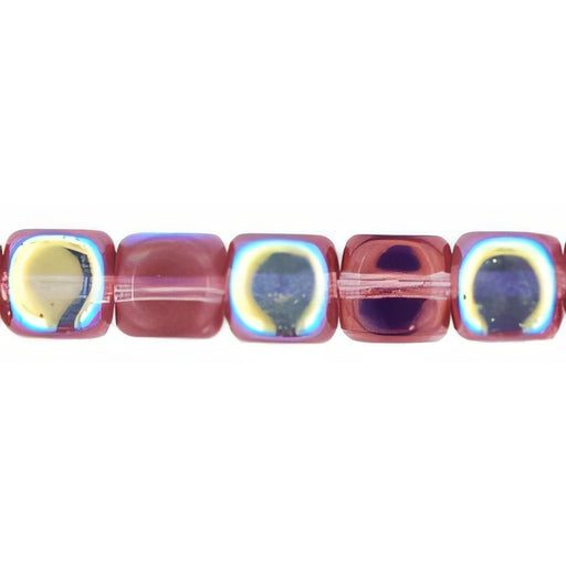 Czech Cubes - 7 x 5mm Med Amethyst AB (50pcs)
