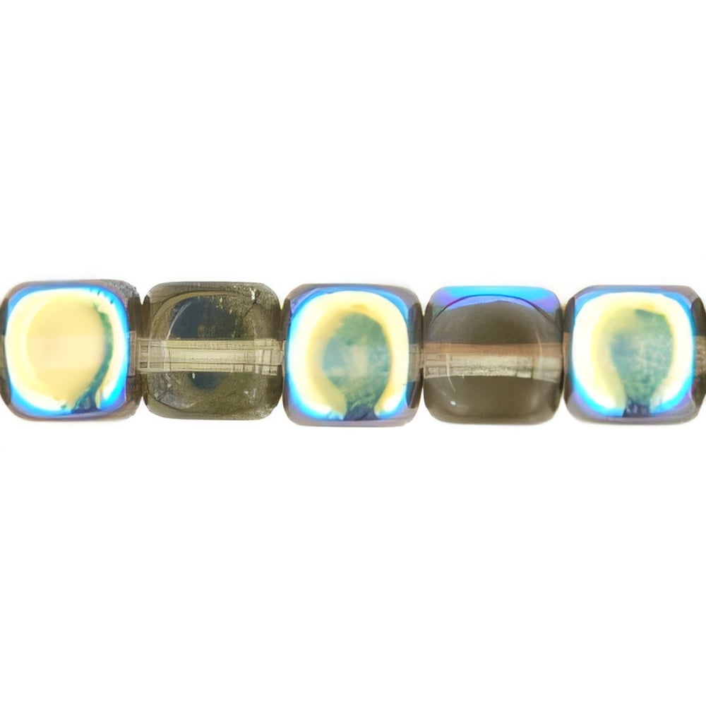 Czech Cubes - 7 x 5mm Black Diamond AB (50pcs)