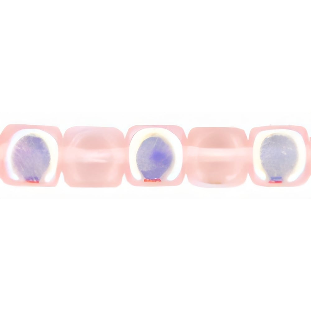 Czech Cubes - 7 x 5mm Rosaline AB (50pcs)
