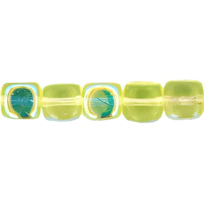 Czech Cubes - 7 x 5mm Jonquil AB (50pcs)