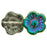Czech Flowers 10 x 10mm Crystal - Green Vitral (25pcs)