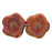 Czech Flowers 10 x 10mm Luster Iris - Opaque Brown (25pcs)