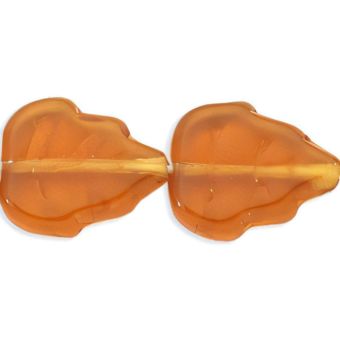 Czech Medium Leaves 12 x 10mm Vertical Hole Topaz (25pcs)