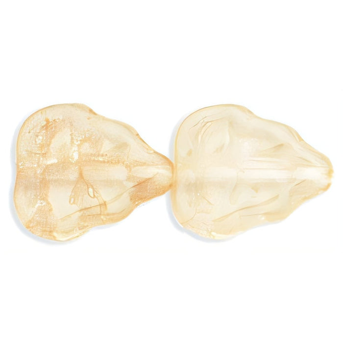 Czech Leaves 10 x 8mm Vertical Hole Luster - Transparent Champagne (25pcs)