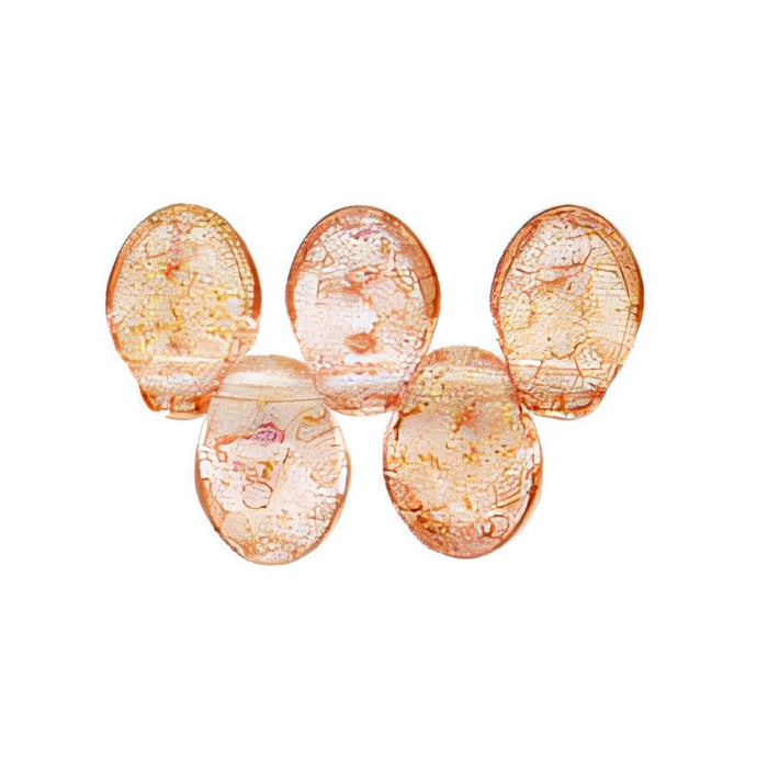 Czech Petals 8 x 6mm Luster - Transparent Topaz/Pink (50pcs)