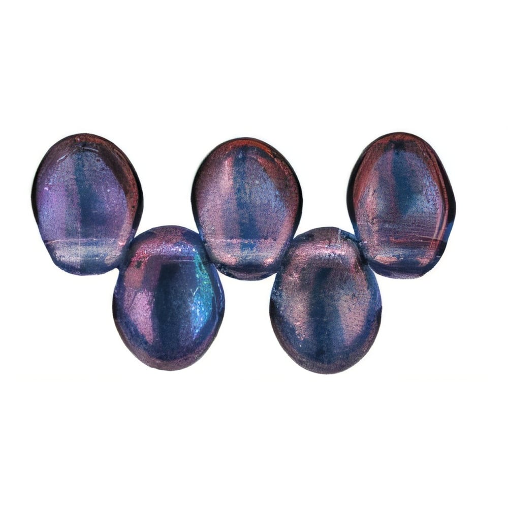 Czech Petals 8 x 6mm Luster - Transparent Denim Blue (50pcs)