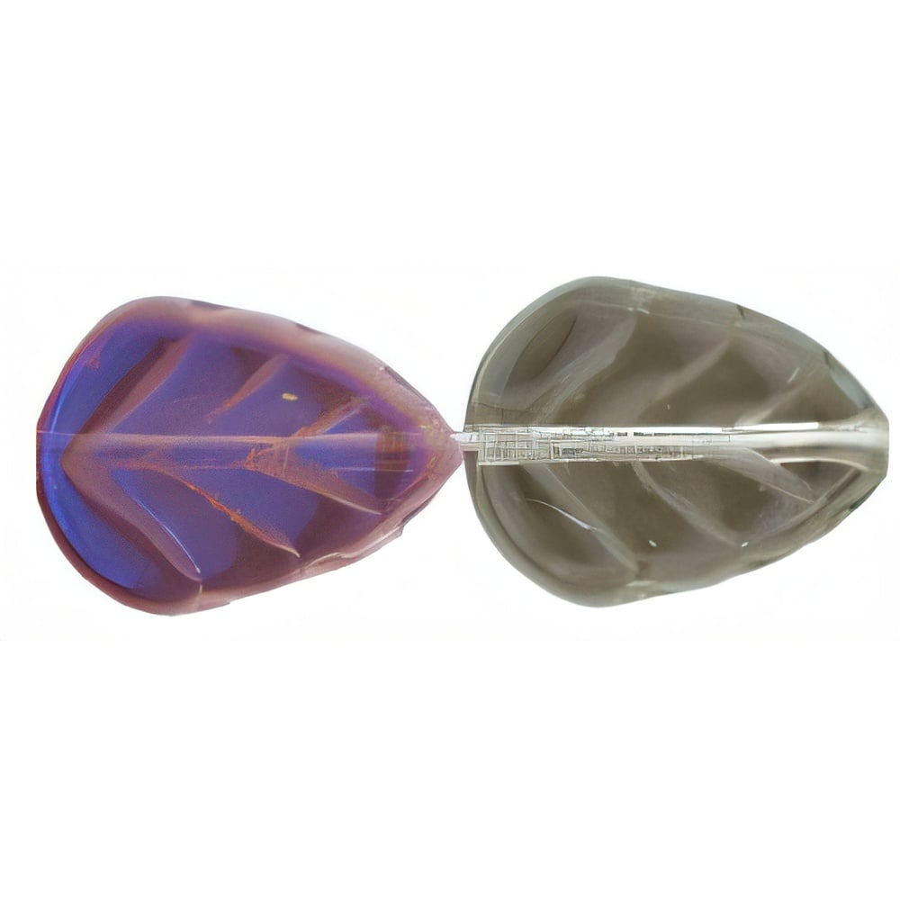 Czech Leaves 10 x 8mm Luster Blue Iris - Crystal (25pcs)