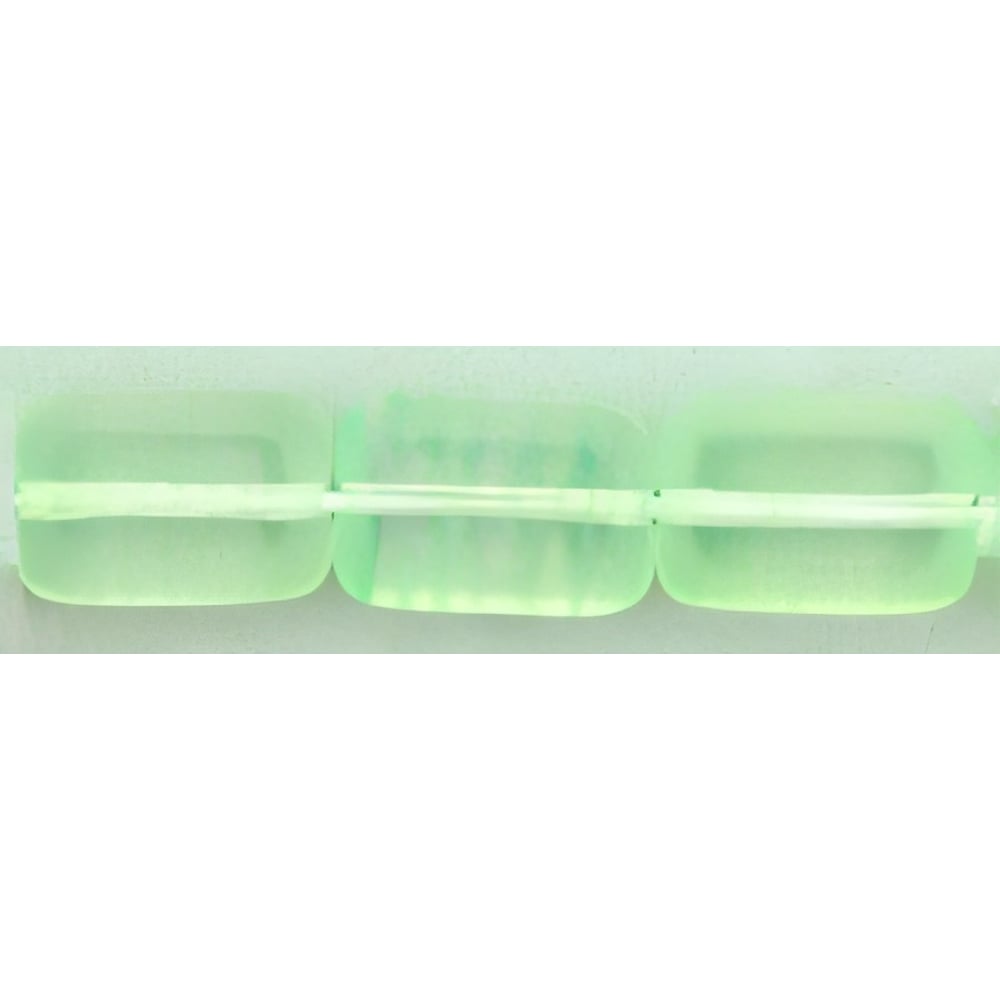 Czech Polished Rectangles 12 x 8mm Crystal/Lime Striped (24pcs)