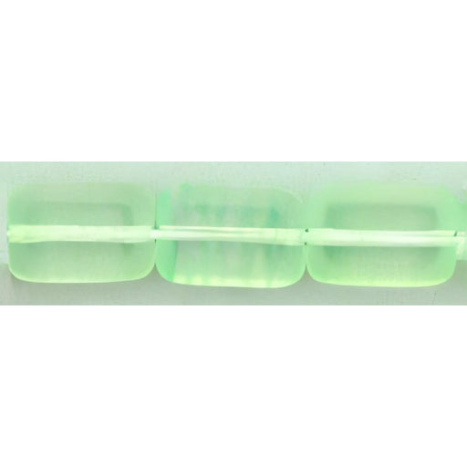 Czech Polished Rectangles 12 x 8mm Crystal/Lime Striped (24pcs)