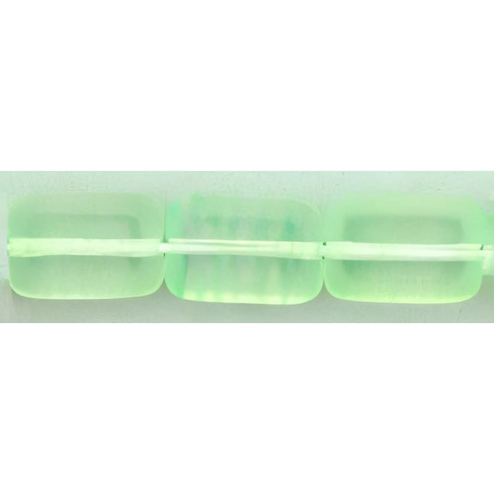 Czech Polished Rectangles 12 x 8mm Crystal/Lime Striped (24pcs)