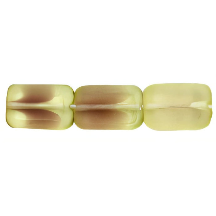 Czech Polished Rectangles 12 x 8mm Olivine/Amethyst (24pcs)