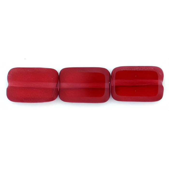 Czech Polished Rectangles 12 x 8mm Fuchsia (24pcs)