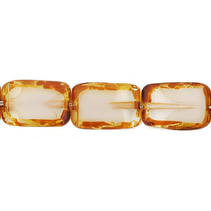 Czech Polished Rectangles 12 x 8mm Crystal/White - Picasso (24pcs)