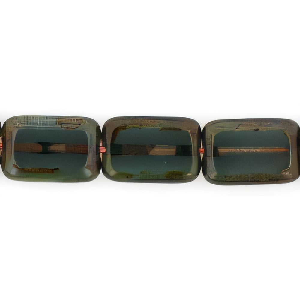 Czech Polished Rectangles 12 x 8mm Montana Blue - Picasso (24pcs)
