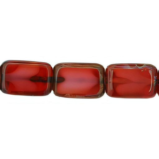 Czech Polished Rectangles 12 x 8mm Pearl Fuchsia - Picasso (24pcs)