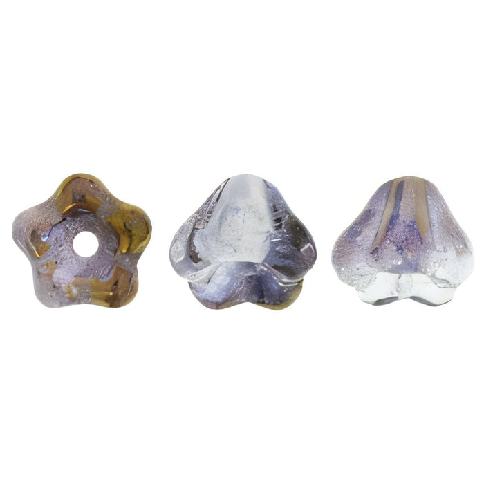 Czech Baby Bell Flowers 6 x 4mm Luster - Lt Copper Amethyst (50pcs)