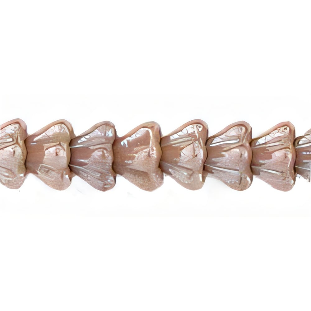 Czech Baby Bell Flowers 6 x 4mm Luster - Opaque Beige (50pcs)