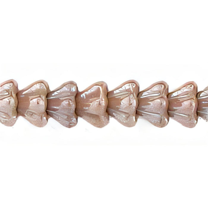 Czech Baby Bell Flowers 6 x 4mm Luster - Opaque Beige (50pcs)