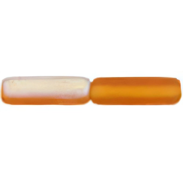 Czech Long Tubes 14 x 4mm Matte - Med Topaz AB (25pcs)