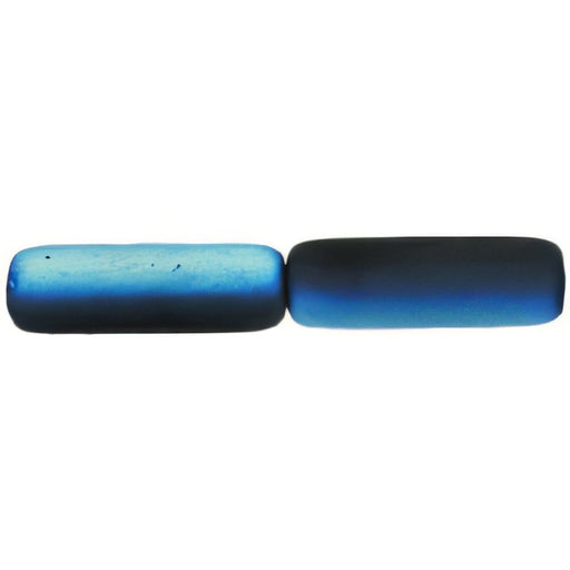 Czech Long Tubes 14 x 4mm Matte - Jet AB (25pcs)