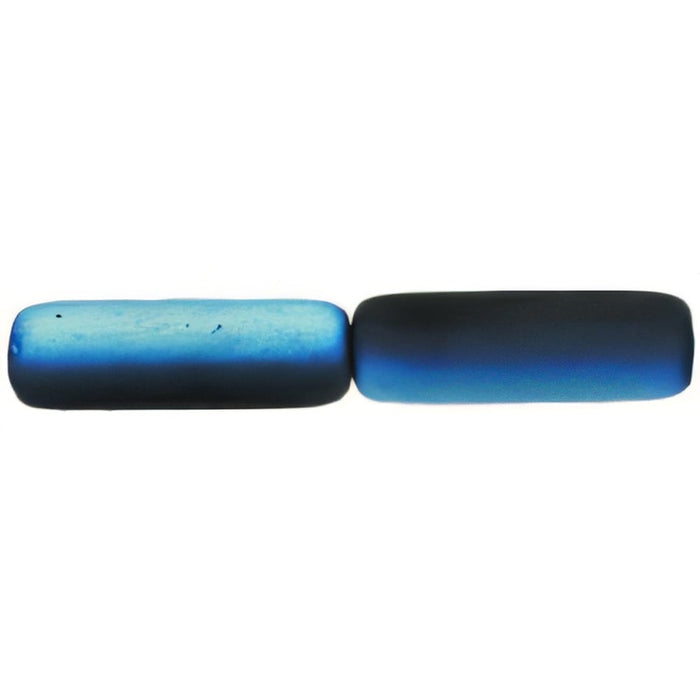 Czech Long Tubes 14 x 4mm Matte - Jet AB (25pcs)