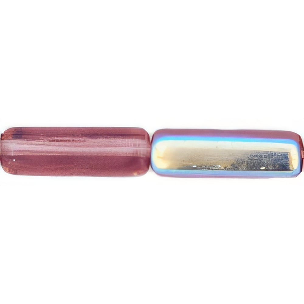 Czech Long Tubes 14 x 4mm Med Amethyst AB (25pcs)