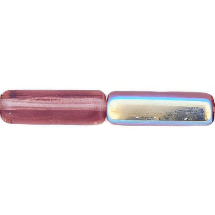 Czech Long Tubes 14 x 4mm Med Amethyst AB (25pcs)