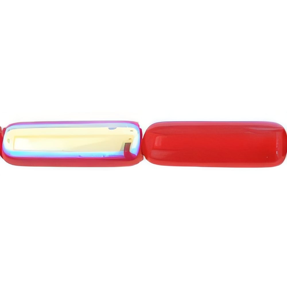 Czech Long Tubes 14 x 4mm Siam Ruby AB (25pcs)