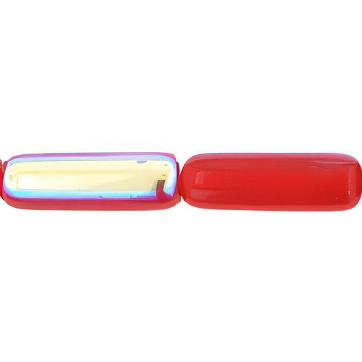 Czech Long Tubes 14 x 4mm Siam Ruby AB (25pcs)