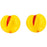 Czech Fruit Beads - Flat: Milky Yellow / Red Apple (25pcs)