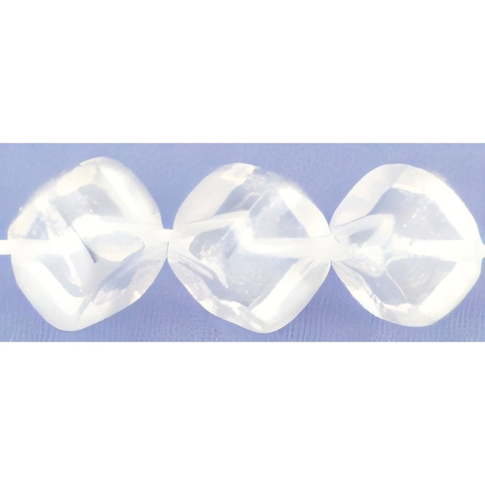 Czech Diagonal Cubes 8mm Luster - Crystal (25pcs)