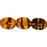 Czech Twisted Flat Ovals 12 x 9mm Tortoise (25pcs)
