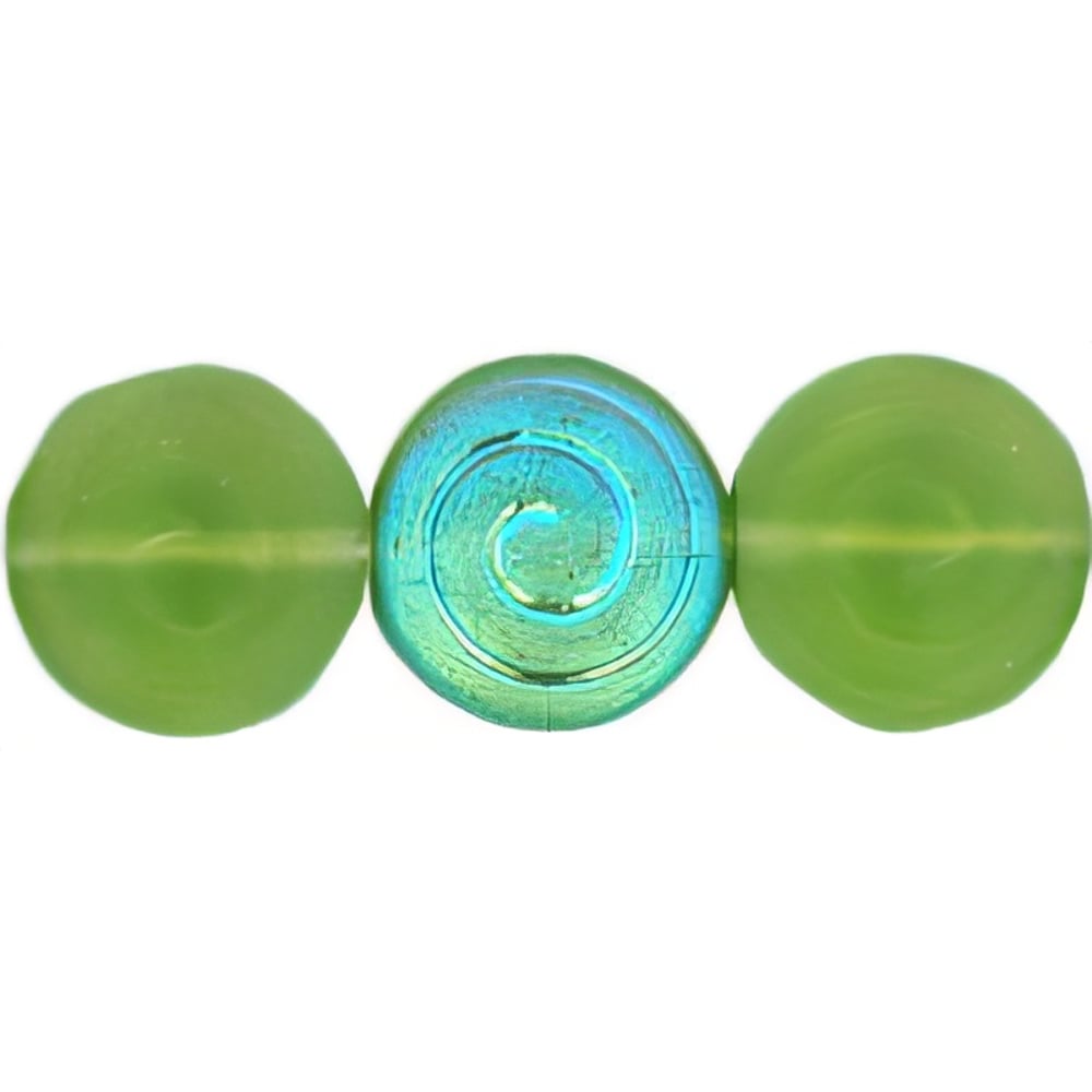 Czech Cinnamon Buns 13mm Matte - Olivine AB (25pcs)
