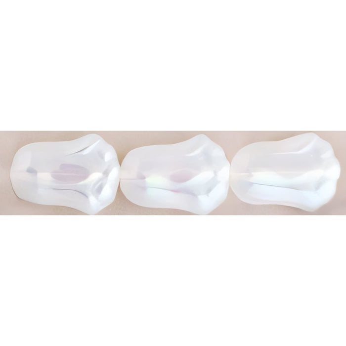 Czech Tulips 12 x 8mm Luster Iris - Milky White (25pcs)