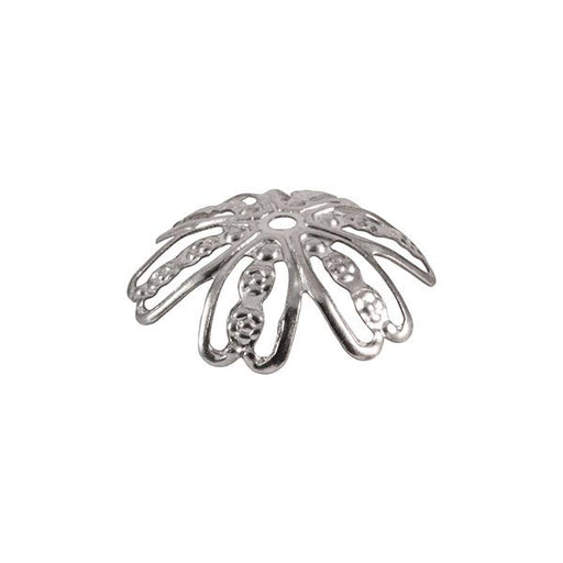 Stainless Steel Filigree Bead Cap, 14x4mm (50 Piece Pack)