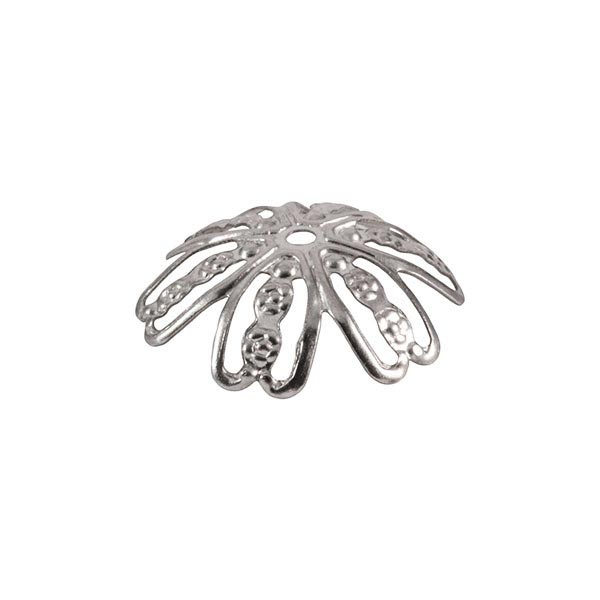 Stainless Steel Filigree Bead Cap, 14x4mm (50 Piece Pack)