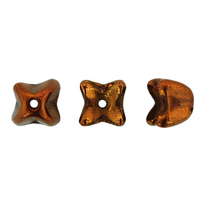 Czech Flower Caps 5 x 5mm Iris - Copper (50pcs)