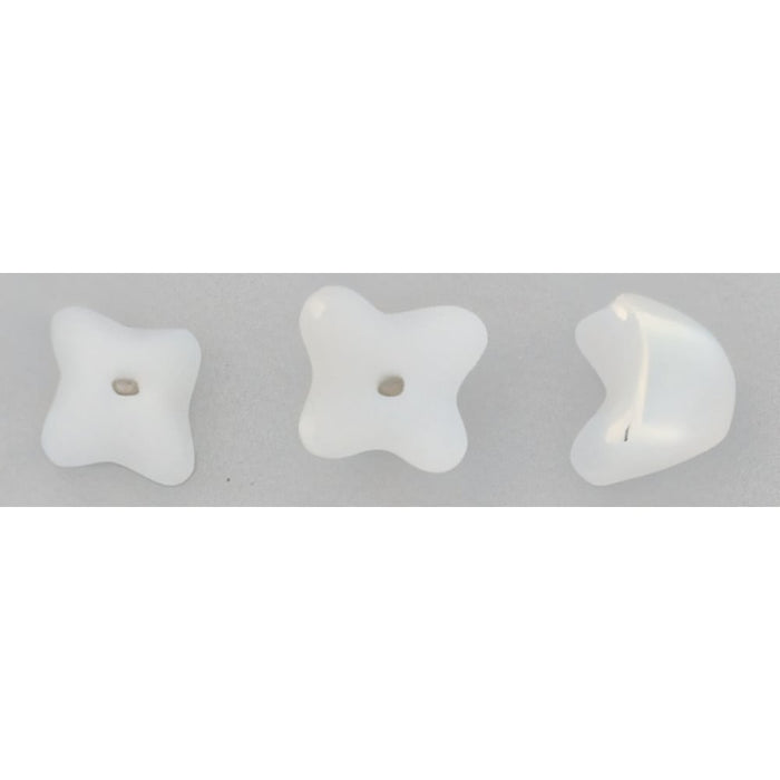 Czech Flower Caps 5 x 5mm Milky White AB (50pcs)