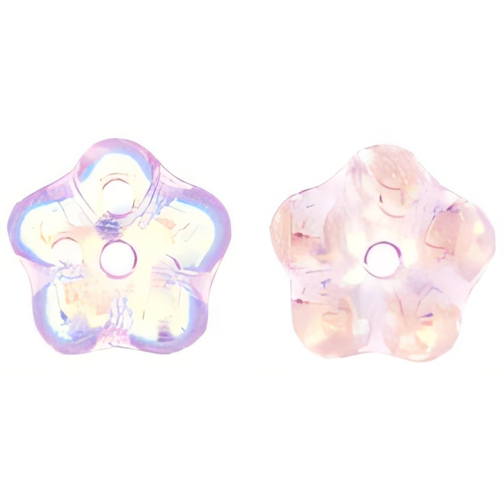 Czech Large Flower Spacer 7mm Rosaline AB (50pcs)