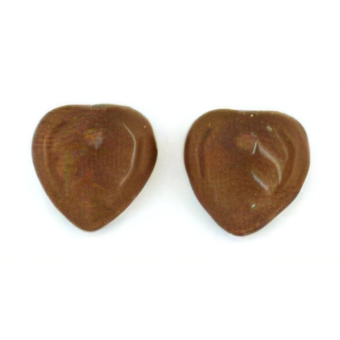 Czech Heart Leaves 10 x 10mm Smoky Topaz (50pcs)