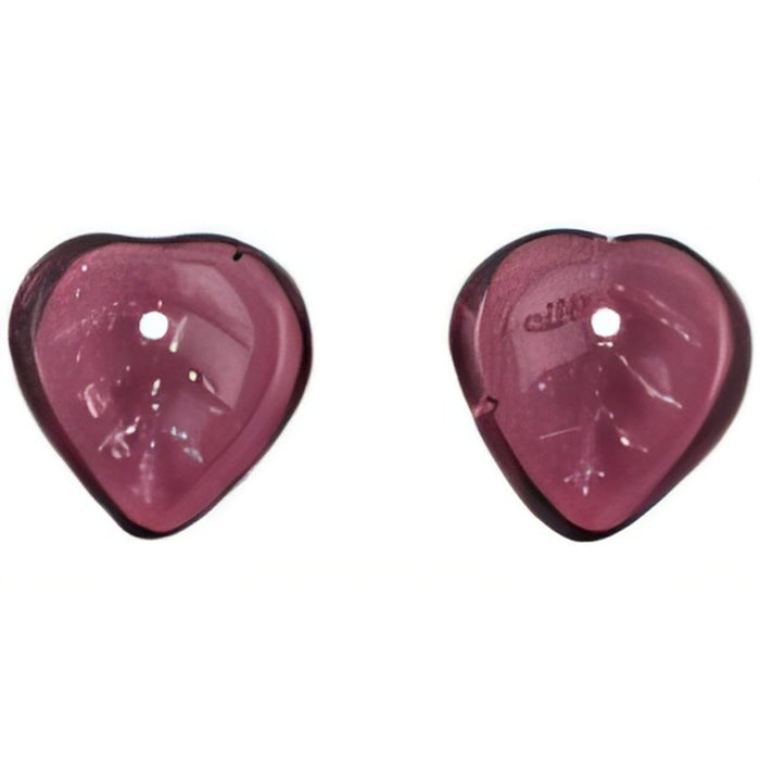 Czech Heart Leaves 10 x 10mm Amethyst (50pcs)