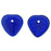 Czech Heart Leaves 10 x 10mm Cobalt (50pcs)