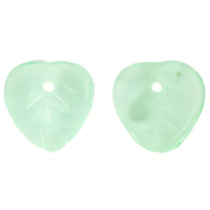 Czech Heart Leaves 10 x 10mm Peridot (50pcs)